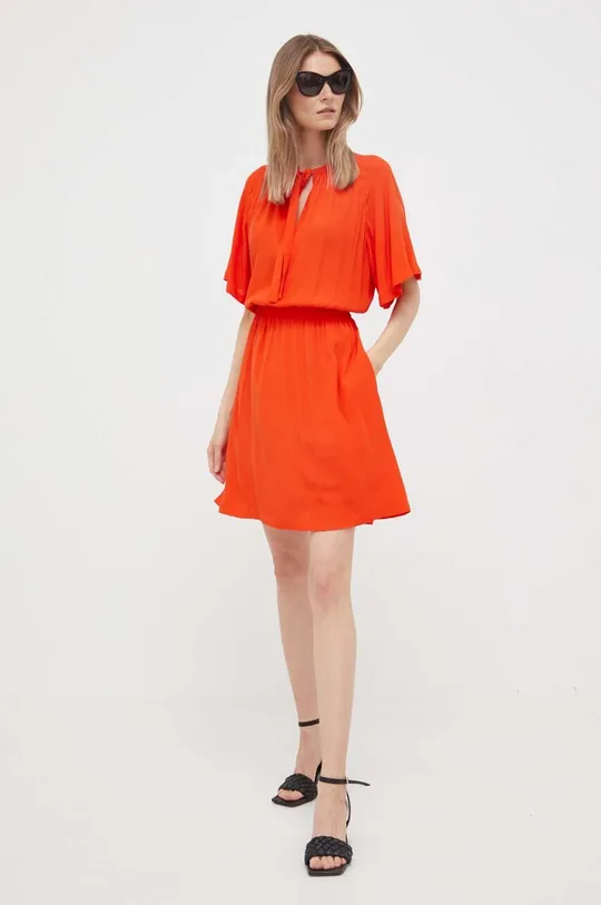 Obleka United Colors of Benetton oranžna