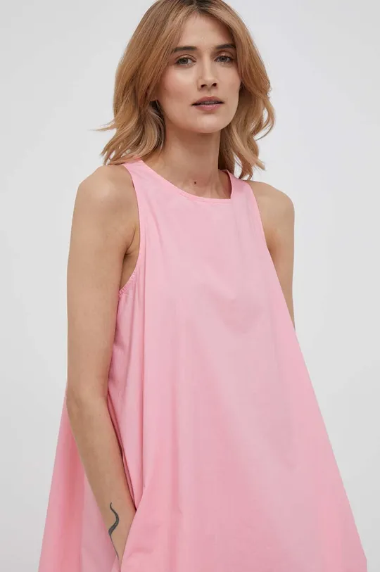 ροζ Βαμβακερό φόρεμα United Colors of Benetton