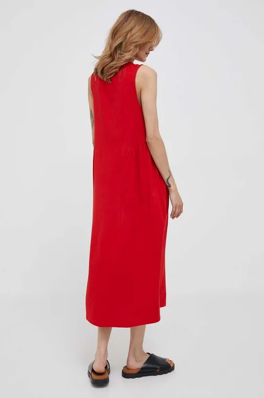 Хлопковое платье United Colors of Benetton красный