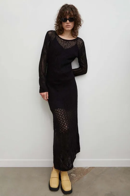 Pamučna haljina Herskind crna