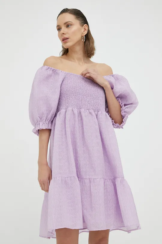 fioletowy Bruuns Bazaar sukienka