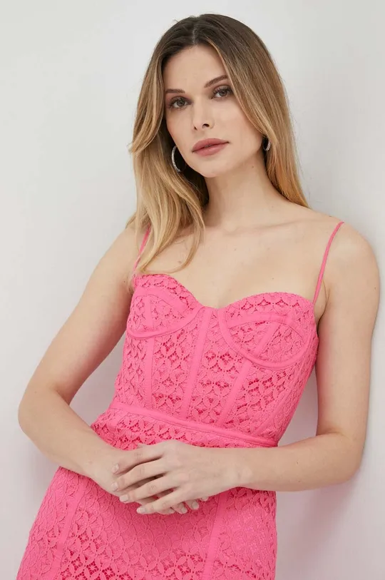 rózsaszín Bardot ruha