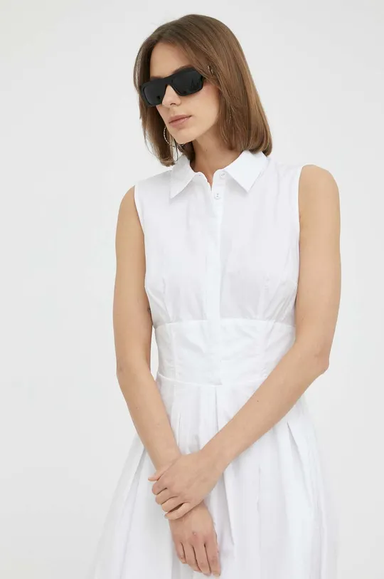 λευκό Βαμβακερό φόρεμα Bardot