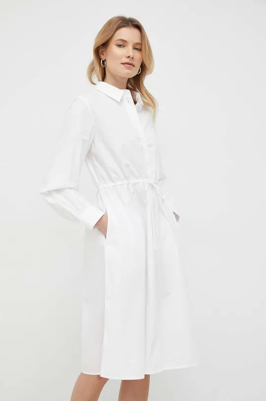 Pamučna haljina Tommy Hilfiger bijela