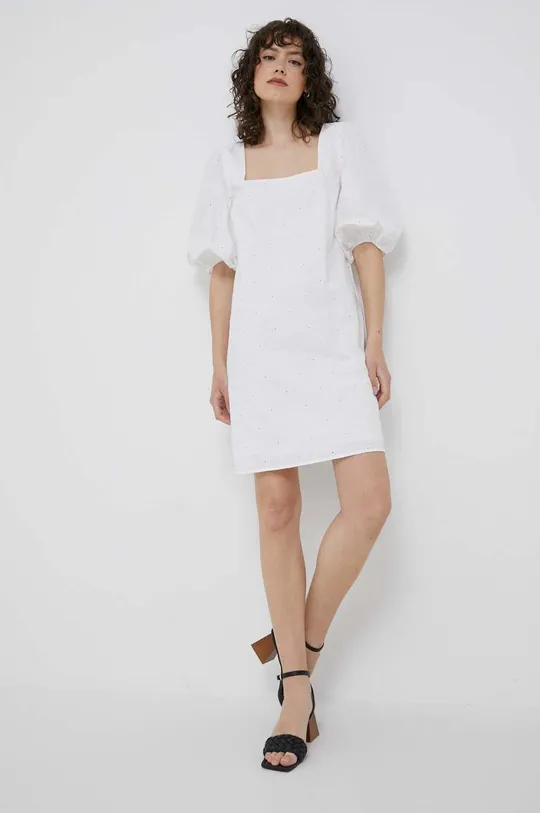 biały Tommy Hilfiger sukienka bawełniana Damski