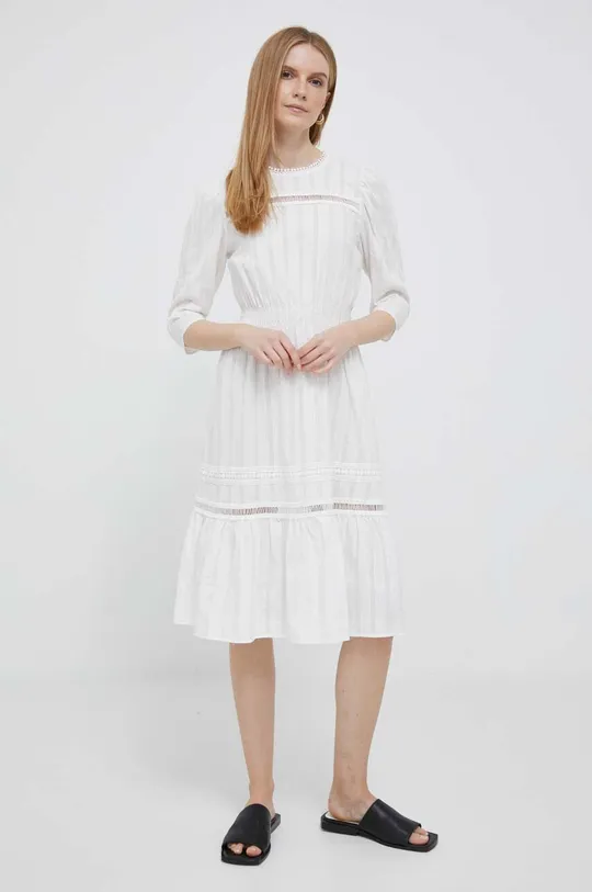 Βαμβακερό φόρεμα Joop! λευκό