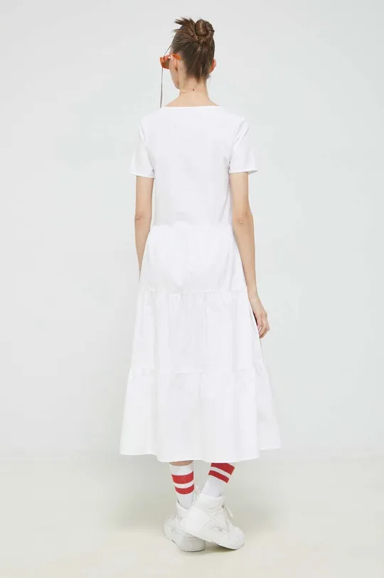 Βαμβακερό φόρεμα Tommy Jeans λευκό