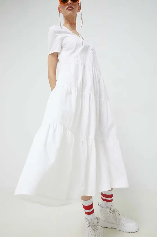 λευκό Βαμβακερό φόρεμα Tommy Jeans