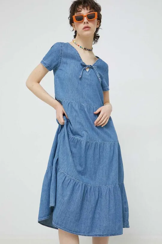 modrá Rifľové šaty Tommy Jeans Dámsky