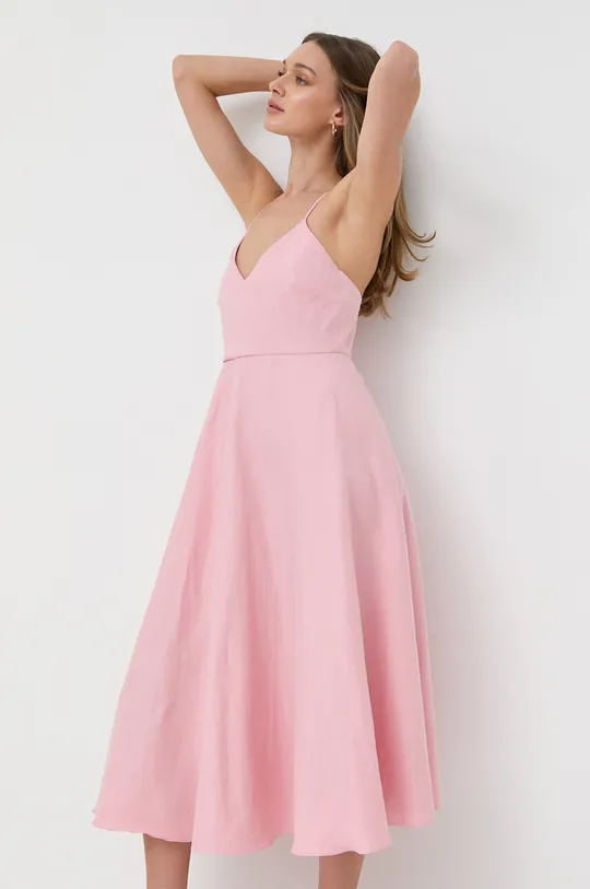 ροζ Λινό φόρεμα Marella Γυναικεία
