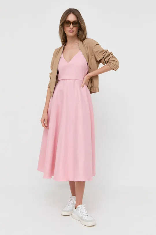 ροζ Λινό φόρεμα Marella