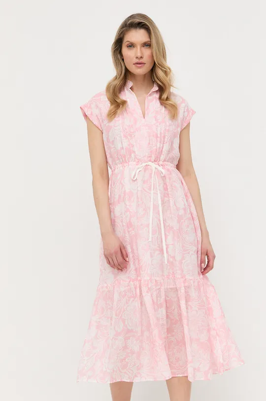 Φόρεμα από συνδιασμό μεταξιού Marella ροζ