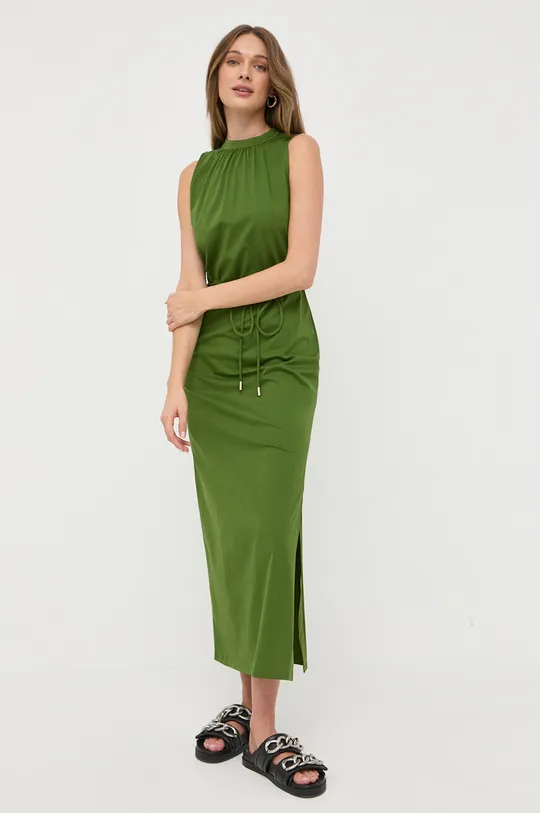 Βαμβακερό φόρεμα Marella πράσινο