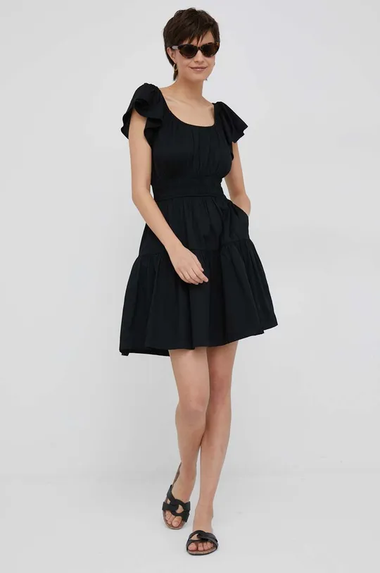 Βαμβακερό φόρεμα GAP μαύρο