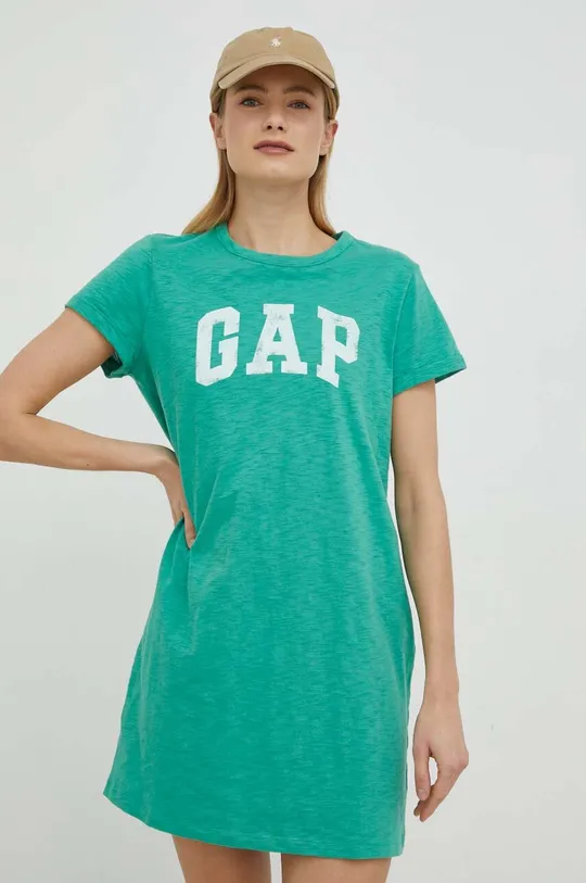 Βαμβακερό φόρεμα GAP πράσινο