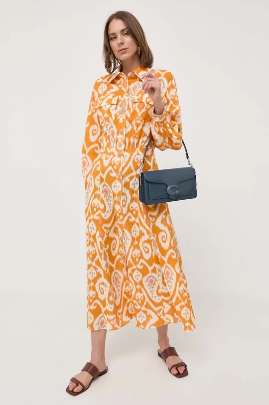πορτοκαλί Βαμβακερό φόρεμα Luisa Spagnoli Γυναικεία