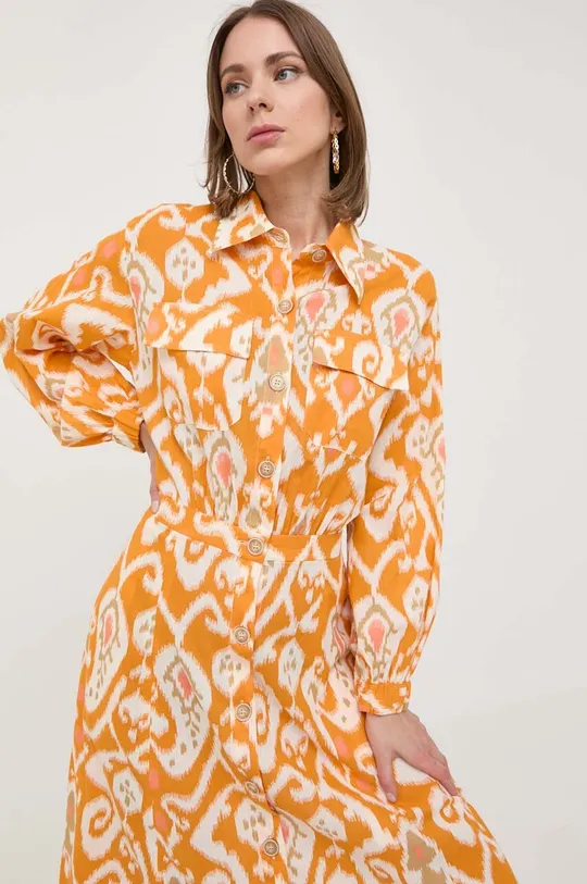 πορτοκαλί Βαμβακερό φόρεμα Luisa Spagnoli