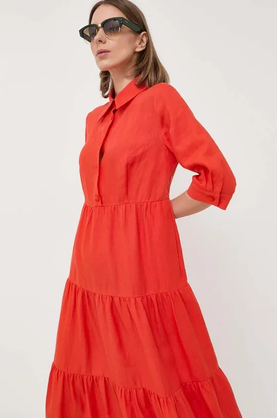 πορτοκαλί Λινό φόρεμα Luisa Spagnoli Γυναικεία