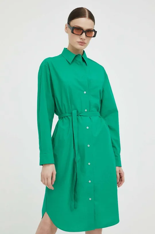 Βαμβακερό φόρεμα Marc O'Polo πράσινο