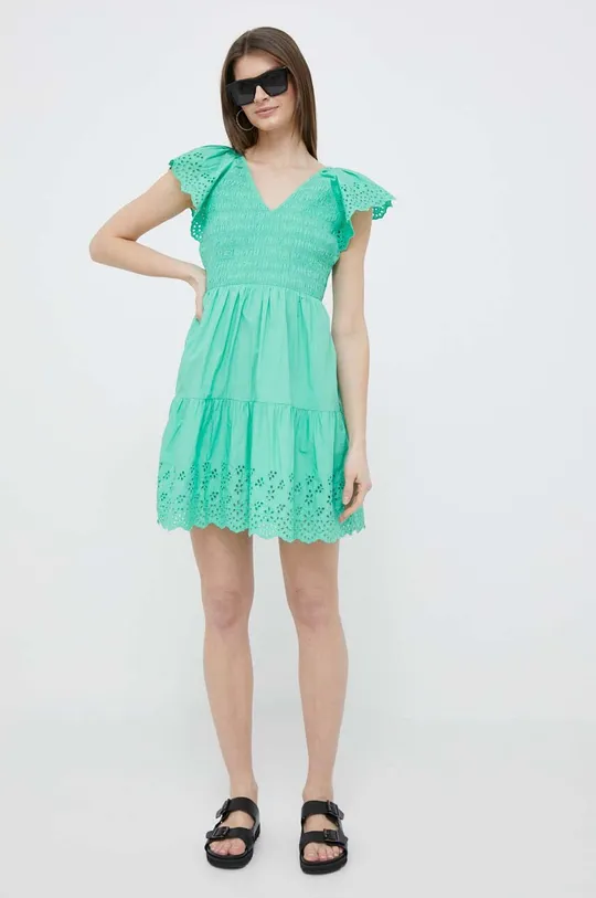 Bavlnené šaty GAP zelená