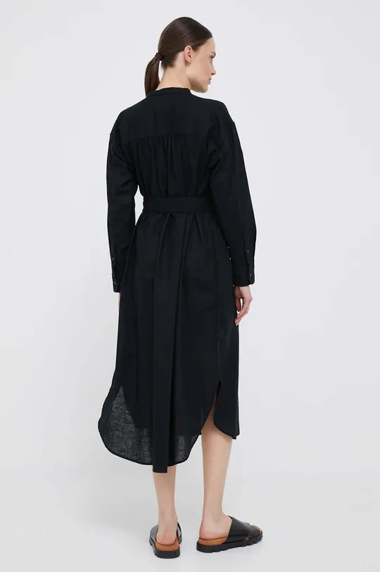 Λινό φόρεμα GAP μαύρο