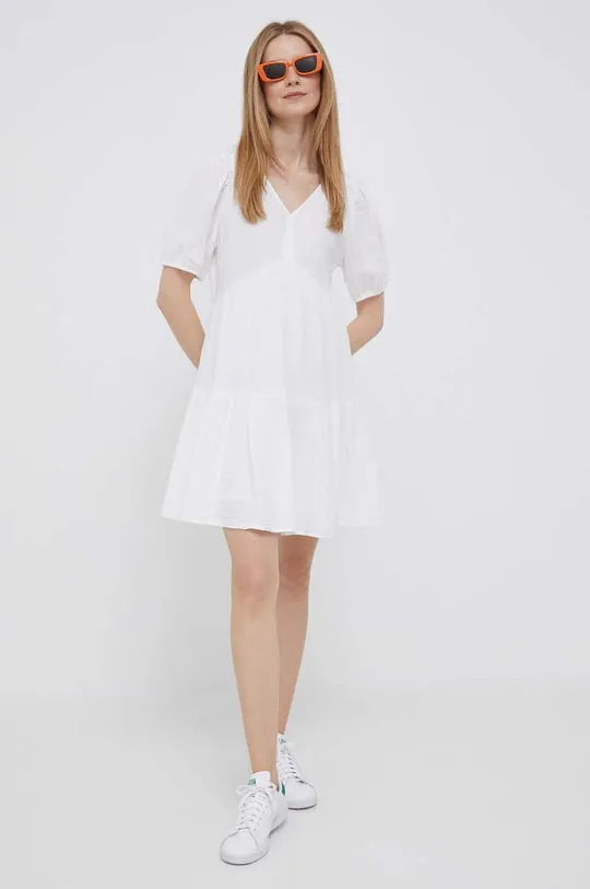 Βαμβακερό φόρεμα GAP λευκό