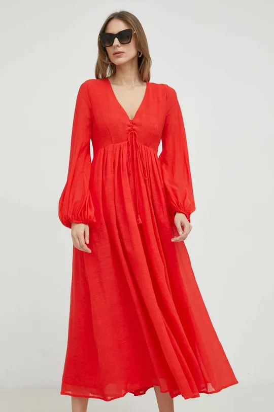 κόκκινο Φόρεμα από λινό μείγμα Weekend Max Mara