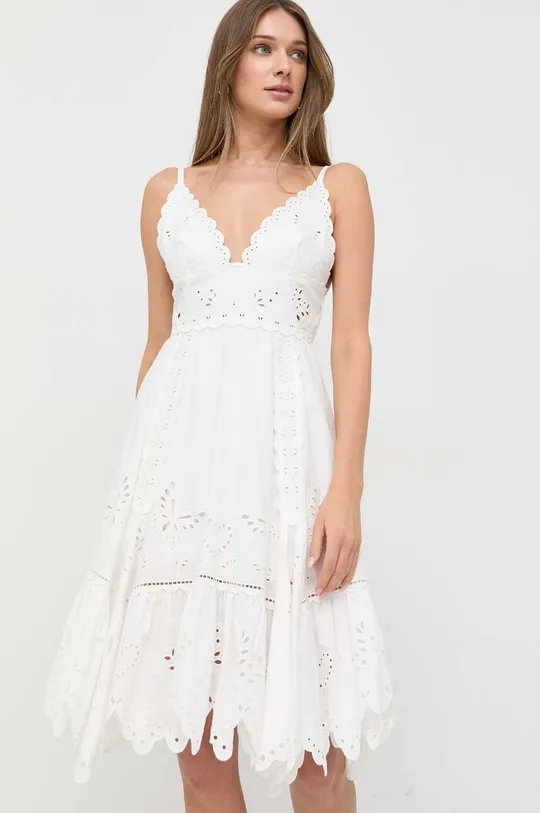 λευκό Βαμβακερό φόρεμα Weekend Max Mara Γυναικεία