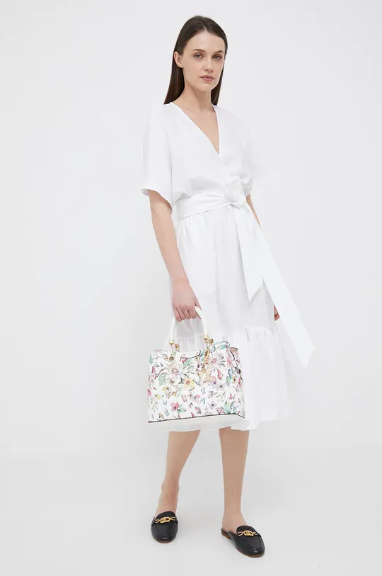 Lauren Ralph Lauren vászon ruha fehér