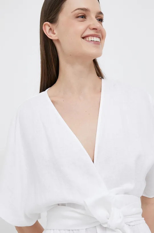 biela Ľanové šaty Lauren Ralph Lauren