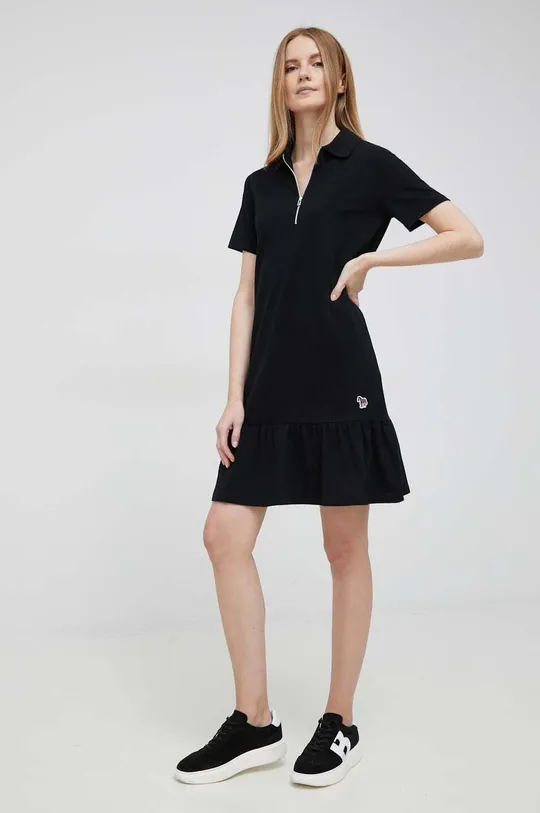 μαύρο Βαμβακερό φόρεμα PS Paul Smith Γυναικεία