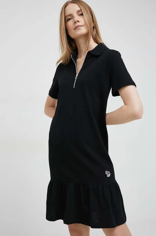 Βαμβακερό φόρεμα PS Paul Smith μαύρο