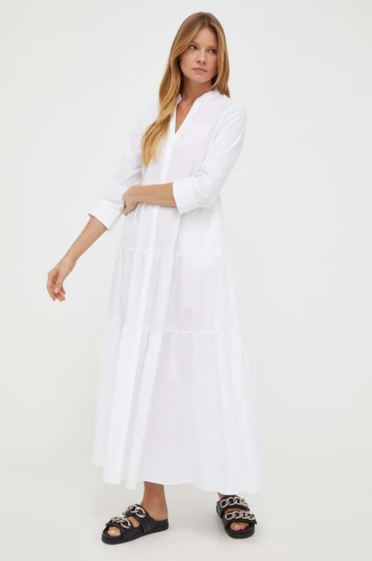 Βαμβακερό φόρεμα MAX&Co. λευκό