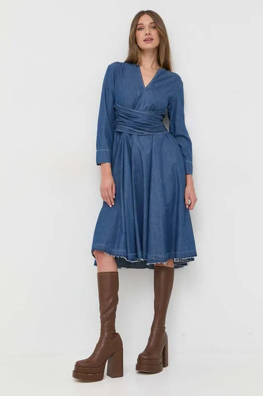 σκούρο μπλε Βαμβακερό φόρεμα MAX&Co. Γυναικεία