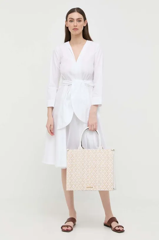 Βαμβακερό φόρεμα MAX&Co. λευκό