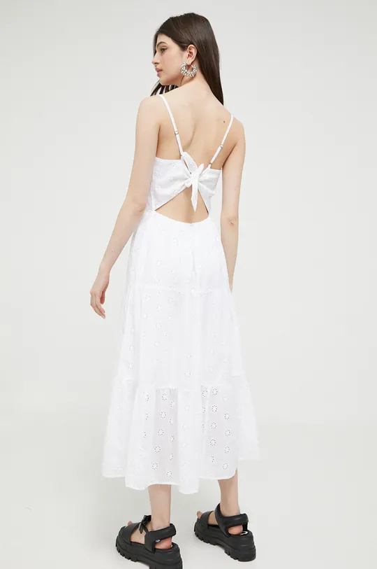 Βαμβακερό φόρεμα Hollister Co. λευκό