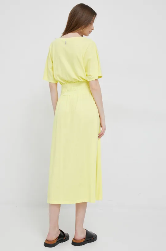 Deha sukienka bawełniana żółty