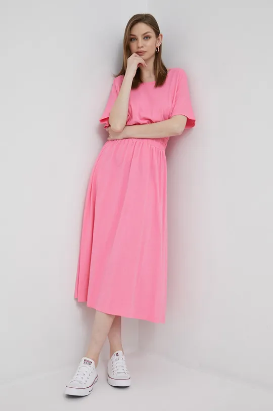 vijolična Bombažna obleka Deha Ženski