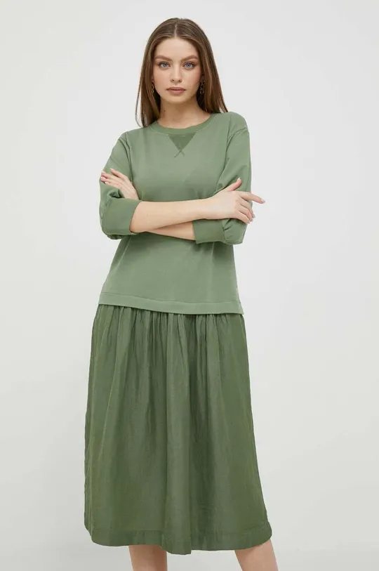 Платье с примесью шелка Deha зелёный