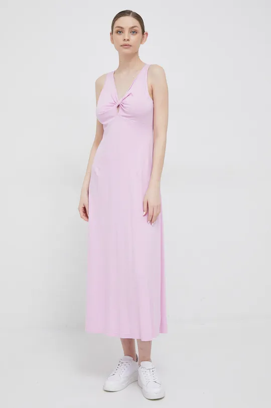 Βαμβακερό φόρεμα Deha ροζ