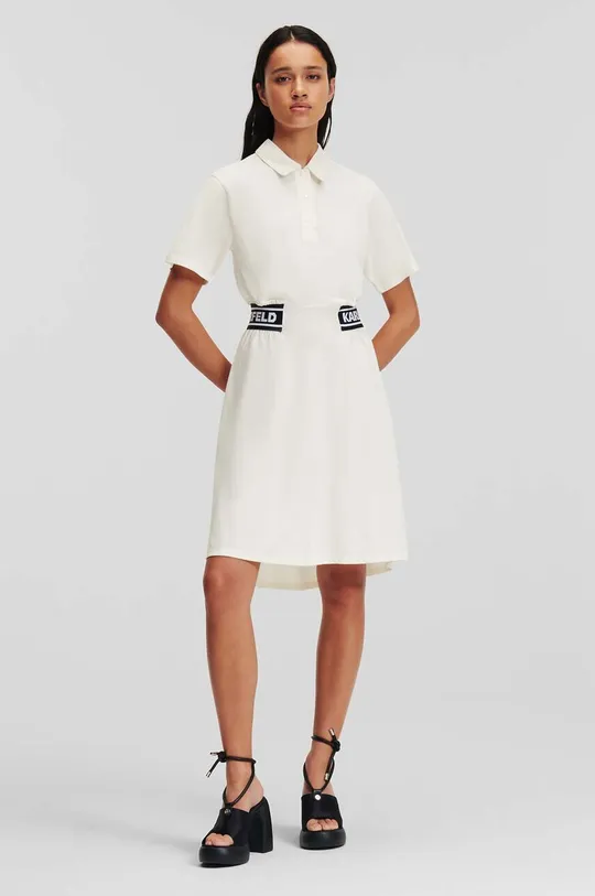 bež Pamučna haljina Karl Lagerfeld Ženski