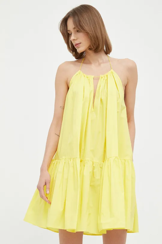 κίτρινο Βαμβακερό φόρεμα Patrizia Pepe Γυναικεία