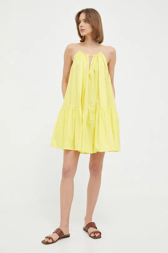 Βαμβακερό φόρεμα Patrizia Pepe κίτρινο