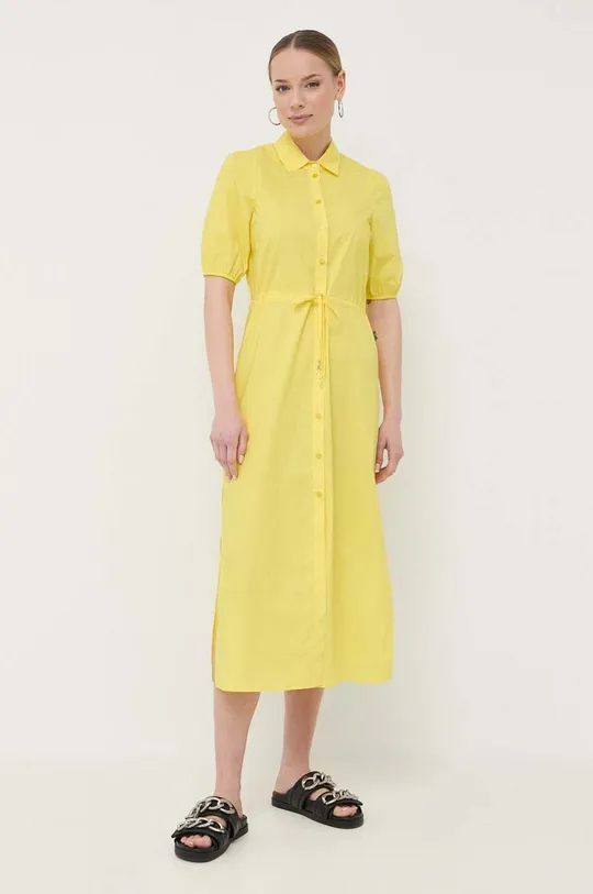 Patrizia Pepe sukienka bawełniana żółty