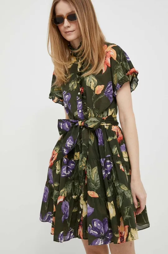 Βαμβακερό φόρεμα Lauren Ralph Lauren πολύχρωμο
