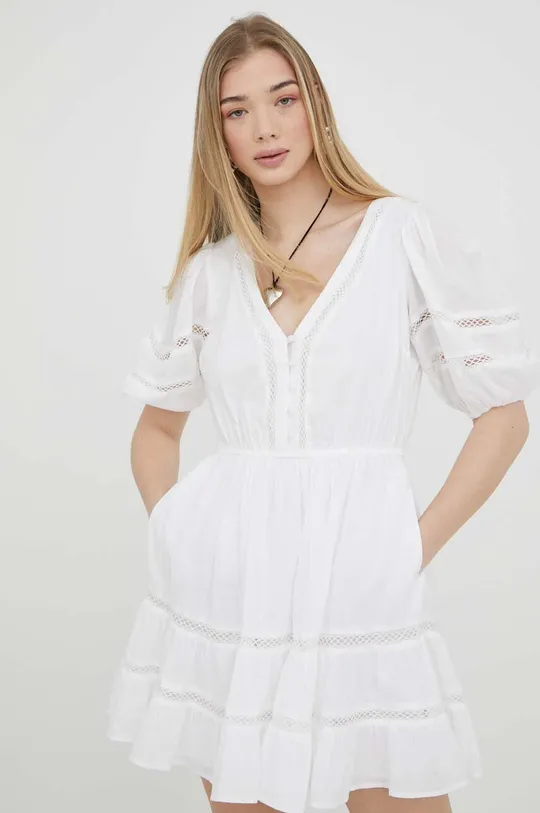 λευκό Βαμβακερό φόρεμα Abercrombie & Fitch Γυναικεία