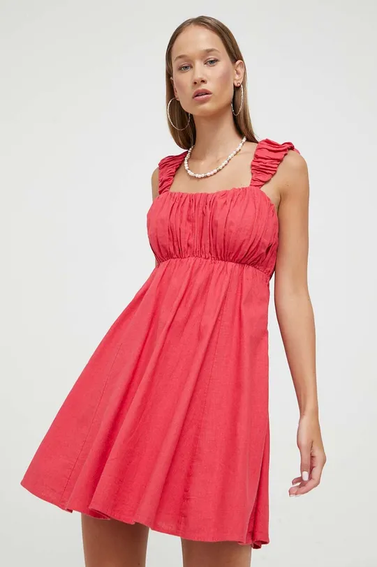 ružová Ľanové šaty Abercrombie & Fitch