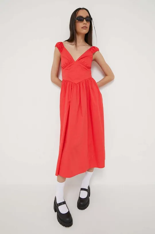 κόκκινο Φόρεμα Abercrombie & Fitch Γυναικεία