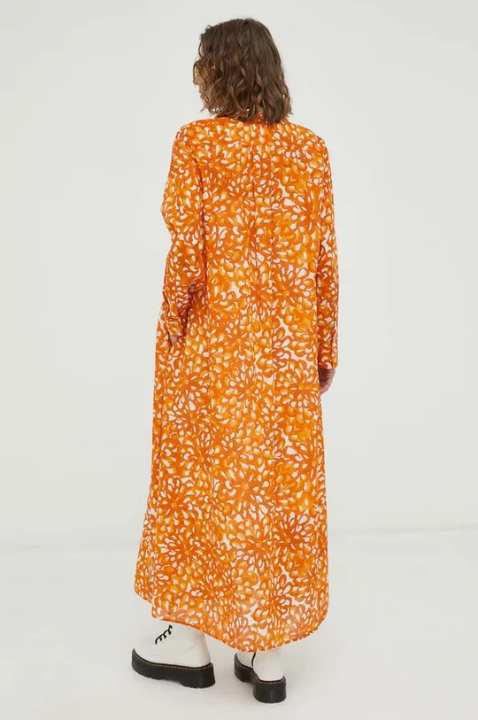 Marc O'Polo sukienka bawełniana pomarańczowy