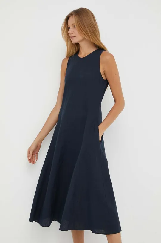σκούρο μπλε Λινό φόρεμα Marc O'Polo Γυναικεία
